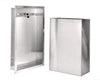 Alpine Industries Stainless Steel Recessed 12 Gal. Leak-Proof Waste Receptacle, Brushed Stainless Steel Indoor All-Purpose Waste Bins - Office Ready