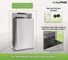 Alpine Industries Stainless Steel Recessed 12 Gal. Leak-Proof Waste Receptacle, Brushed Stainless Steel Indoor All-Purpose Waste Bins - Office Ready
