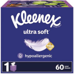 Kleenex® Ultra Soft Facial Tissue, 3-Ply, White, 60 Sheets/Box, 18 Boxes/Carton