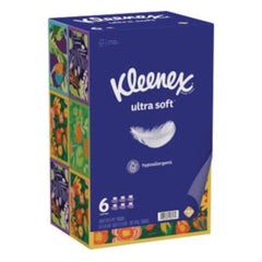 Kleenex® Ultra Soft Facial Tissue, 3-Ply, White, 120/Box, 6 Boxes/Pack, 4 Packs/Carton