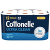 Cottonelle® Ultra CleanCare Toilet Paper, Strong Bath Tissue, Strong Bath Tissue, Septic Safe, 1-Ply, White, 284 Sheets/Roll, 12 Rolls/Pack, 4 Packs/Carton Double/Big Roll Bath Tissues - Office Ready