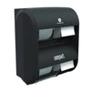 Georgia Pacific® Professional Compact Quad Vertical Four Roll Coreless Tissue Dispenser, 12.31 x 14.81 x 7.86, Black Coreless Double Roll, Single Toilet Paper Dispensers - Office Ready