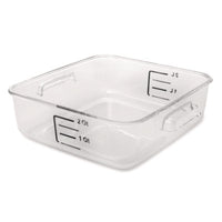 Rubbermaid® Commercial SpaceSaver Square Containers, 2 qt, 8.8 x 8.75 x 2.7, Clear, Plastic Storage Food Containers - Office Ready