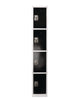 AdirOffice Steel Storage Locker, 4 Compartment, 12 x 12 x 72, Black Four-Tier Lockers - Office Ready