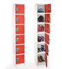 AdirOffice Steel Storage Locker, 6 Compartment, 12 x 12 x 72, Red Box Lockers - Office Ready