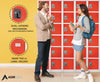 AdirOffice Steel Storage Locker, 6 Compartment, 12 x 12 x 72, Red Box Lockers - Office Ready