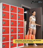 AdirOffice Steel Storage Locker, 6 Compartment, 12 x 12 x 72, Red Box Lockers - Office Ready