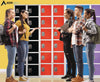 AdirOffice Steel Storage Locker, 6 Compartment, 12 x 12 x 72, Red Box Lockers - Office Ready