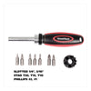 Great Neck® Ratcheting Screw/Nut Driver Set, Phillips/Slotted/Star Bits, 7" Long, Black/Red Screwdriver Sets - Office Ready