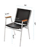 AdirOffice Vinyl Chrome Frame Stackable Office Chair, 16.5 x 22 x 32, Black Seat, Black Back, Chrome Base Guest & Reception Chairs - Office Ready
