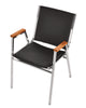 AdirOffice Vinyl Chrome Frame Stackable Office Chair, 16.5 x 22 x 32, Black Seat, Black Back, Chrome Base Guest & Reception Chairs - Office Ready