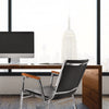 AdirOffice Vinyl Chrome Frame Stackable Office Chair, 16.5 x 22 x 32, Black Seat, Black Back, Chrome Base Guest & Reception Chairs - Office Ready