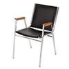 AdirOffice Vinyl Chrome Frame Stackable Office Chair, 16.5 x 22 x 32, Black Seat, Black Back, Chrome Base Guest & Reception Chairs - Office Ready