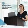 AdirOffice Wood Stand-up Podium Lectern Speaker Stand, 23 x 15 x 45.8, Black Freestanding Lecterns - Office Ready