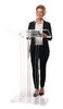 AdirOffice Acrylic Stand-Up Podium Lectern Speaker Stand, 26 x 13 x 47, Clear Freestanding Lecterns - Office Ready