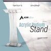 AdirOffice Acrylic Stand-Up Podium Lectern Speaker Stand, 26 x 13 x 47, Clear Freestanding Lecterns - Office Ready