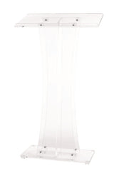 AdirOffice Acrylic Stand-Up Podium Lectern Speaker Stand, 26 x 13 x 47, Clear