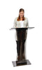 AdirOffice Acrylic Stand-Up Podium Lectern Speaker Stand, 26 x 13 x 47, Black Freestanding Lecterns - Office Ready