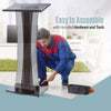 AdirOffice Acrylic Stand-Up Podium Lectern Speaker Stand, 26 x 13 x 47, Black Freestanding Lecterns - Office Ready