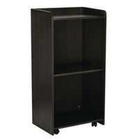 AdirOffice Wood Mobile Presentation Lectern Speaker Stand with Shelves, 22.44 x 16.53 x 45.98, Black Freestanding Lecterns - Office Ready