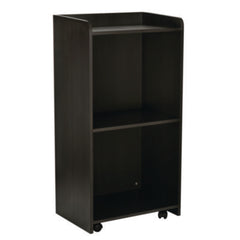 AdirOffice Wood Mobile Presentation Lectern Speaker Stand with Shelves, 22.44 x 16.53 x 45.98, Black