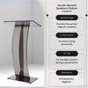 AdirOffice Acrylic Slanted Podium Lectern Speaker Stand, 26.75 x 12.5 x 47, Black Freestanding Lecterns - Office Ready