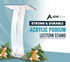 AdirOffice Acrylic Slanted Podium Lectern Speaker Stand, 26.75 x 12.5 x 47, Clear Freestanding Lecterns - Office Ready