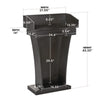 AdirOffice Wood Stand-Up Podium Lectern Speaker Stand with Drawer and Storage Area, 27.55 x 14 x 43.3, Black Freestanding Lecterns - Office Ready