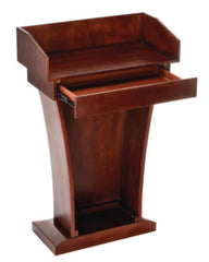 AdirOffice Wood Stand-Up Podium Lectern Speaker Stand with Drawer and Storage Area, 27.55 x 14 x 43.3, Cherry