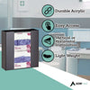 AdirMed Acrylic Glove Dispenser, Double Box Capacity, 10.2 x 3.5 x 10.8, Black Multi-Box Glove Dispensers - Office Ready