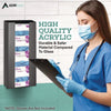 AdirMed Acrylic Glove Dispenser, Quad Box Capacity, 10.2 x 3.5 x 21.1, Black Multi-Box Glove Dispensers - Office Ready