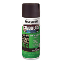 Rust-Oleum® Camouflage Spray Paint, Flat Earth Brown, 12 oz Aerosol Can Specialty Paints & Primers - Office Ready