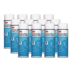 3M™ Stainless Steel Cleaner & Polish, Lime Scent, Foam, 21 oz Aerosol Spray, 12/Carton