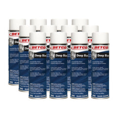 Betco® Deep Blue Glass & Surface Cleaner, Characteristic Scent, 19 oz Aerosol Can, 12/Carton