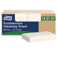 Tork® Foodservice Cleaning Towel, 1-Ply, 5 x 10.75, White, 150 Sheets/Carton Disposable Dry Wipes - Office Ready