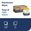 Tork® Disinfectant Wipe Jumbo Rolls, 1-Ply, 8 x 6, Lemon, White, 800 Sheets, 2/Carton Cleaner/Detergent Wet Wipes - Office Ready