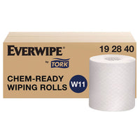 Tork® Chem-Ready Wiping Rolls, 1-Ply, 12 x 5.25, White, 180 Sheets, 6 Rolls/Carton Disposable Dry Wipes - Office Ready