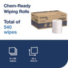 Tork® Everwipe by Tork Chem-Ready Wiping Rolls, 1-Ply, 12 x 12, White, 90 Sheets, 6 Rolls/Carton Disposable Dry Wipes - Office Ready