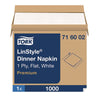 Tork® LinStyle Dinner Napkin, 1-Ply, 15 x 16, White, 1,000/Carton Dinner Napkins - Office Ready