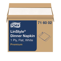 Tork® LinStyle Dinner Napkin, 1-Ply, 15 x 16, White, 1,000/Carton