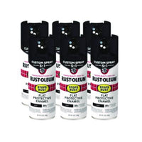 Rust-Oleum® Stops Rust 5-in-1 Spray Paint, Flat Black, 12 oz Aerosol Can, 6/Carton Specialty Paints & Primers - Office Ready