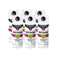 Rust-Oleum® Stops Rust 5-in-1 Spray Paint, Flat White, 12 oz Aerosol Can, 6/Carton
