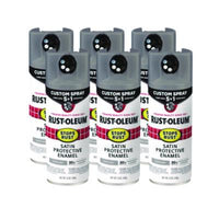 Rust-Oleum® Stops Rust 5-in-1 Spray Paint, Satin Coastal Gray, 12 oz Aerosol Can, 6/Carton Specialty Paints & Primers - Office Ready