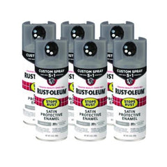 Rust-Oleum® Stops Rust 5-in-1 Spray Paint, Satin Coastal Gray, 12 oz Aerosol Can, 6/Carton