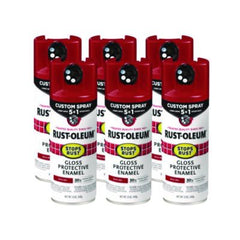 Rust-Oleum® Stops Rust 5-in-1 Spray Paint, Gloss Regal Red, 12 oz Aerosol Can, 6/Carton