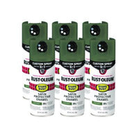 Rust-Oleum® Stops Rust 5-in-1 Spray Paint, Satin Earthy Green, 12 oz Aerosol Can, 6/Carton Specialty Paints & Primers - Office Ready