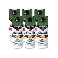 Rust-Oleum® Stops Rust 5-in-1 Spray Paint, Satin Earthy Green, 12 oz Aerosol Can, 6/Carton