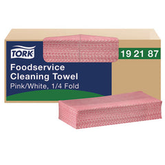 Tork® Foodservice Cleaning Towel, 1-Ply, 6 x 10.75, Pink, 200/Carton