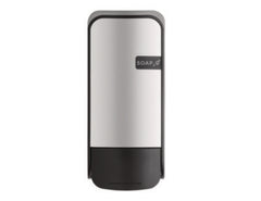 SOAP2O Wall-Mounted Dispenser, 1,000 mL, 5 x 5 x 11, Black/Faux Stainless Steel, 12/Carton