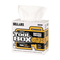 Sellars® TOOLBOX WaterWeave T600 Wipers, 1-Ply, 8.27 x, 16.5, White, 126 Sheets/Box, 10 Boxes/Carton Shop Towels and Rags - Office Ready